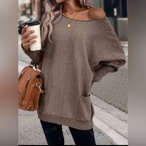 Brown Batwing Sweater